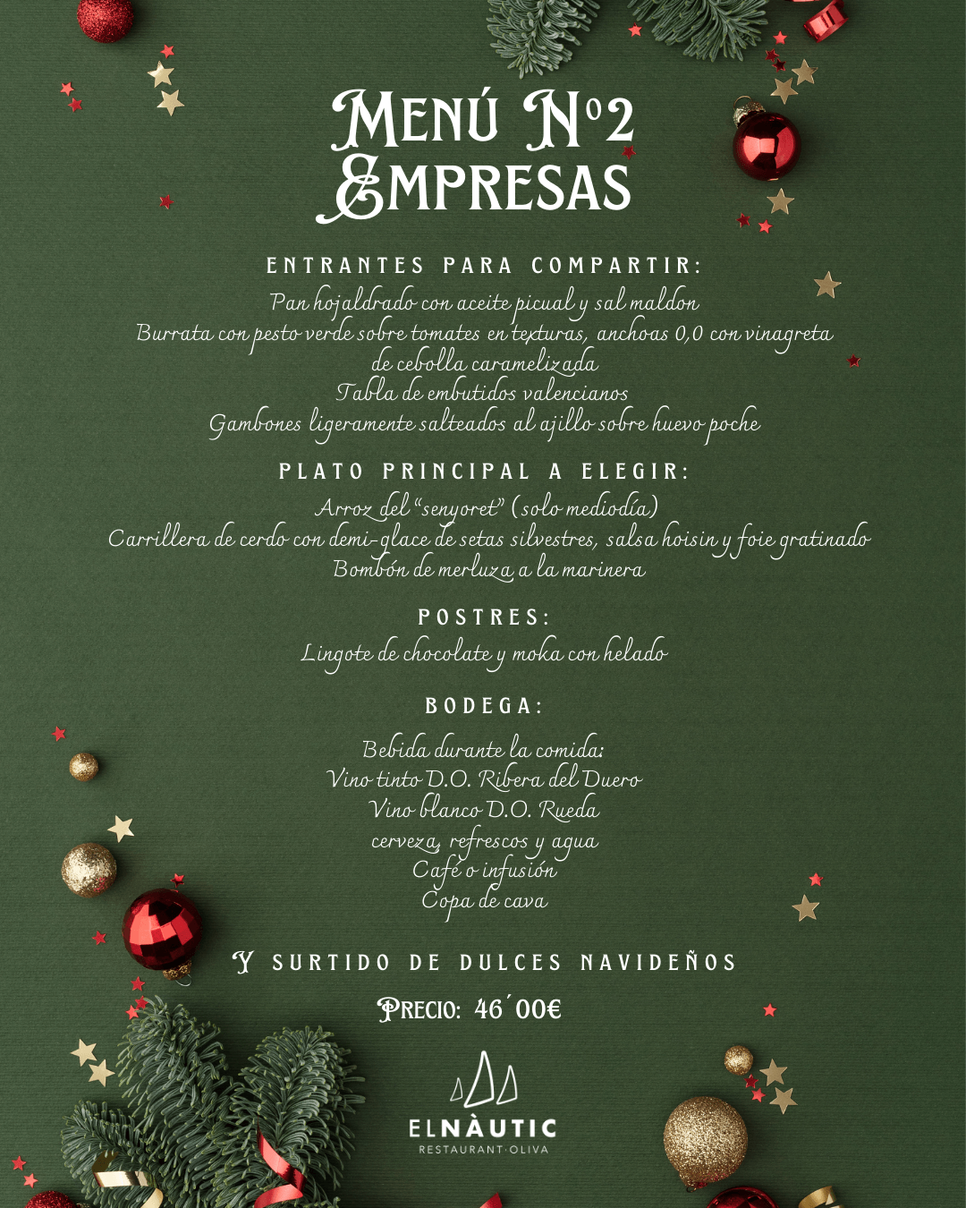 Menus de Navidad Empresas 2 Restaurante El Nautic Oliva